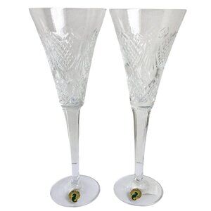NEW Waterford Crystal Wedding Champagne Heirloom Heart Toasting Flute Pair